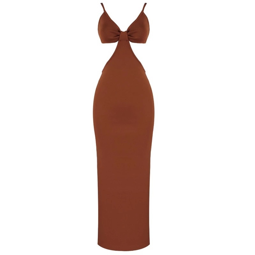 Cutout Halter Maxi Dress | Vacation / Evening / Bodycon – S M L - Picture 4 of 9